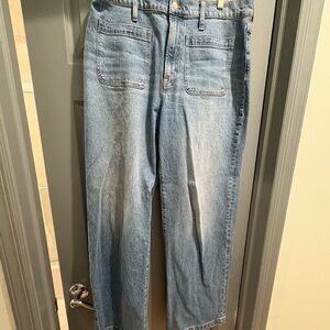 Madewell Emmett Wide-Leg Jeans Lakecourt Wash 31 Tall